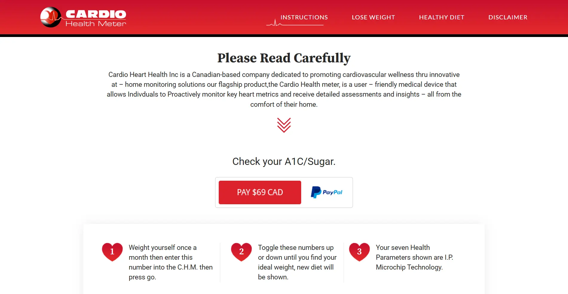 Screenshot of Cardio Health Meter project